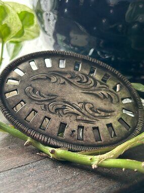 Silver-Toned Oval Belt Buckle